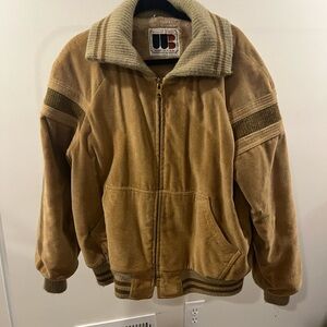 William Barry Tan Brown Corduroy Bomber Jacket